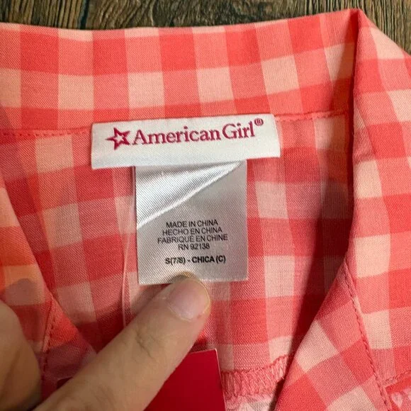 NWT American Girl Gingham Floral pajama set - Picture 3 of 5